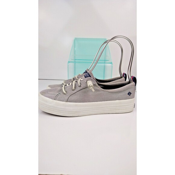 Sperry Women's Crest Vibe Triple Canvas Platform Sneakers Size 7 Grey - Picture 6 of 8